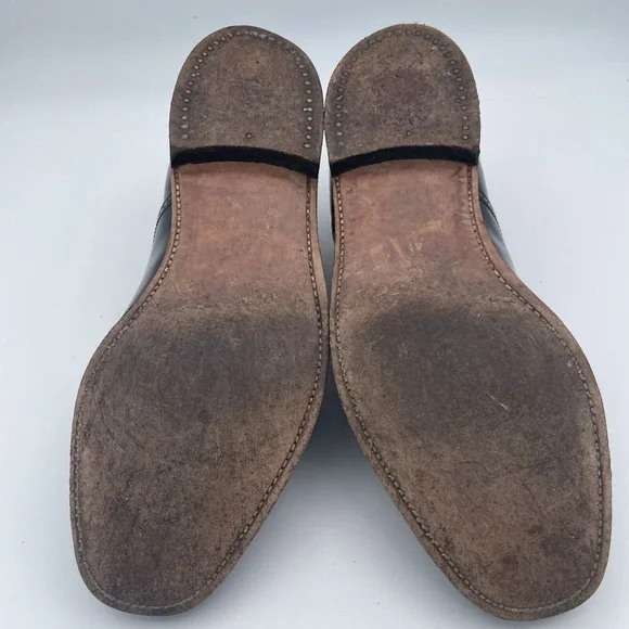 William Chatsworth Black Wing‎ Tip Vintage Dress Shoes Made England 11D